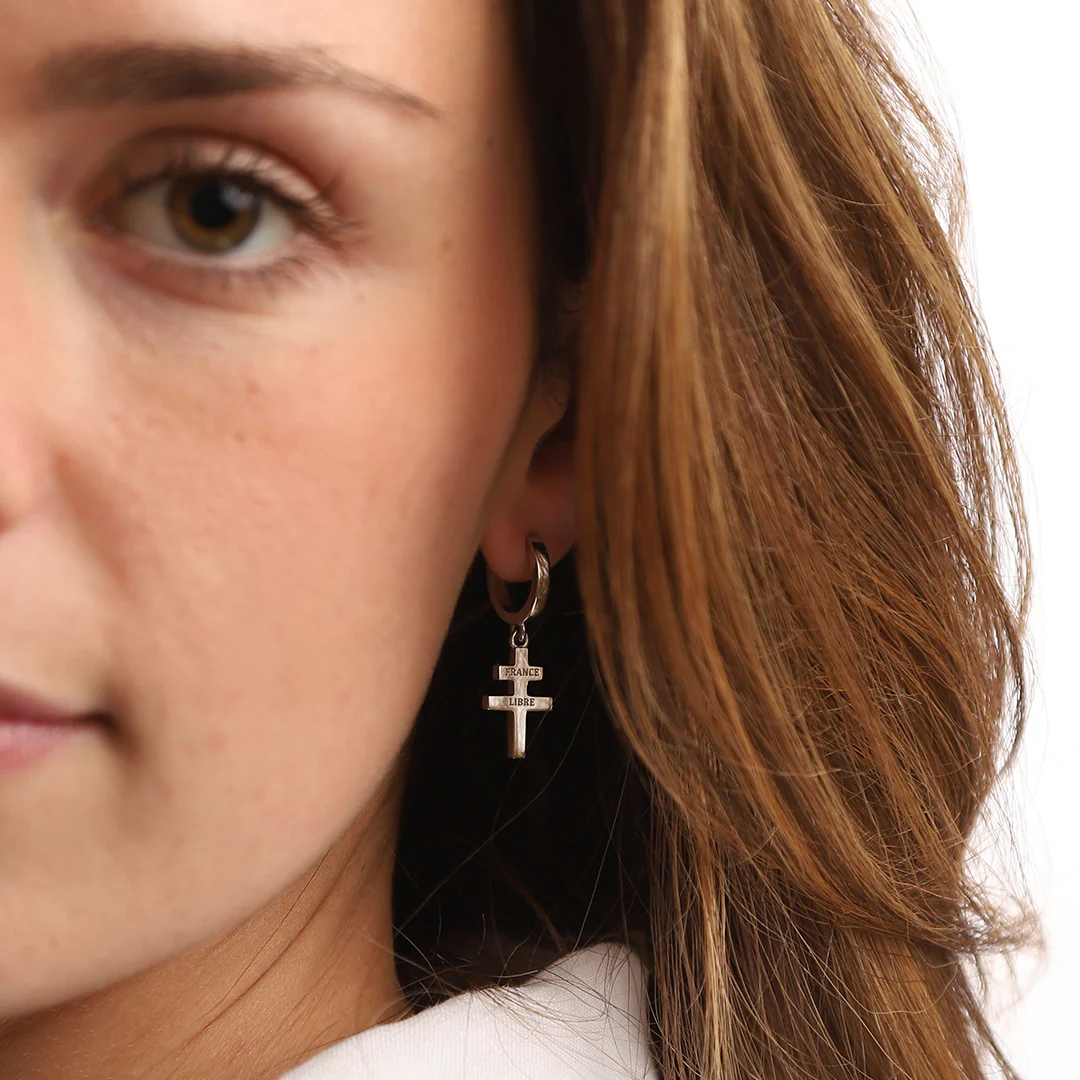 Boucles d'oreilles croix de Lorraine - Image 4